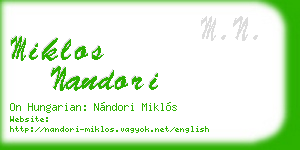 miklos nandori business card