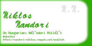 miklos nandori business card